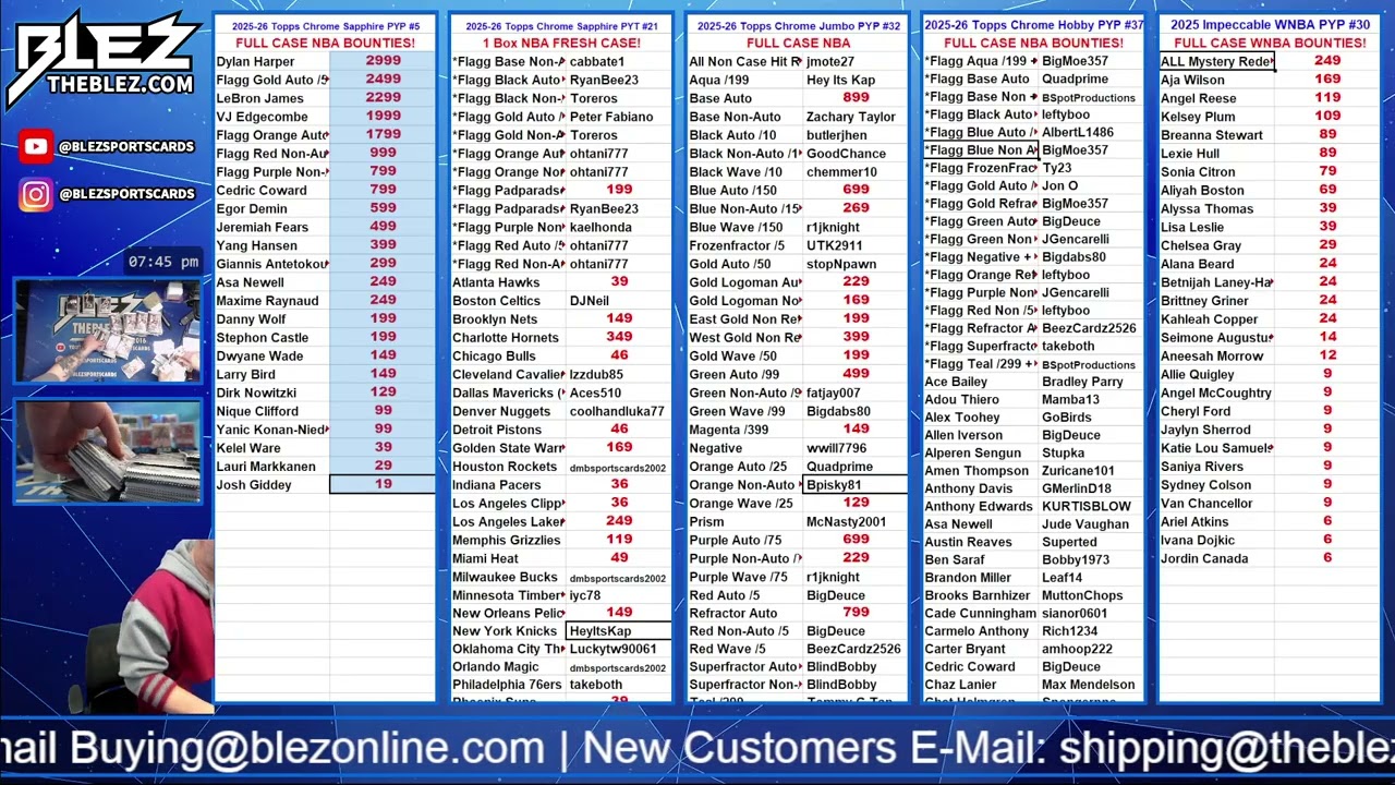 2025-2026 Topps Chrome Hobby FULL CASE BREAK #37 Pick Your Player