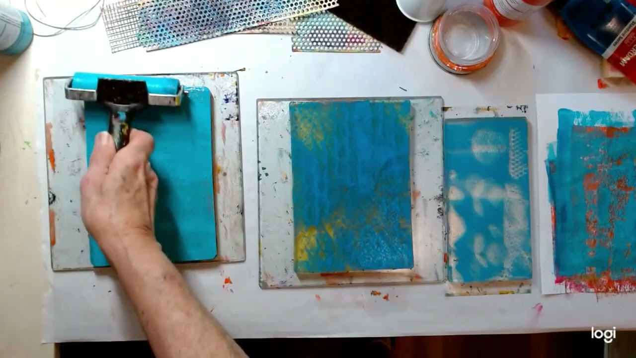 Gel Printing - Mark Making with Found Objects
