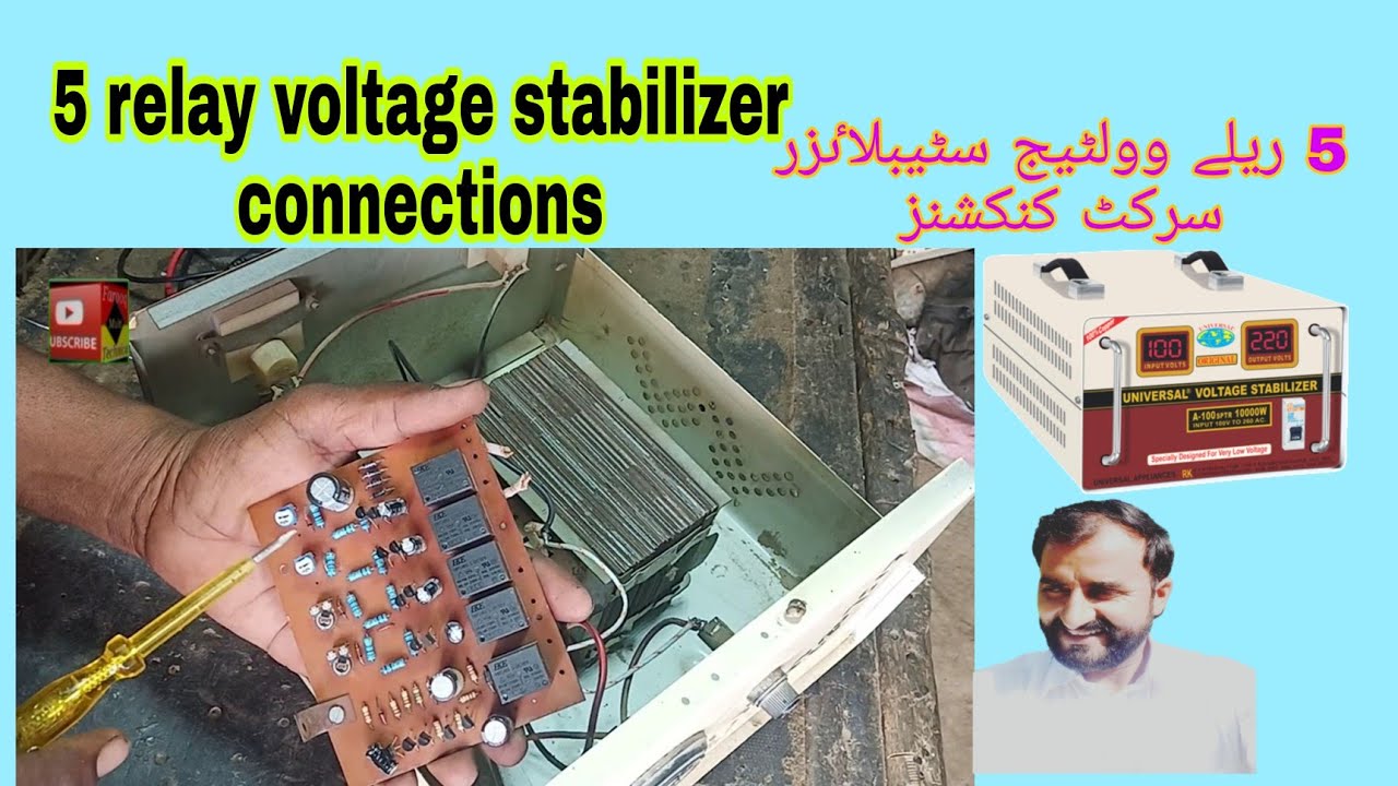 how to make voltage stabilizer circuit connections | voltage stabilizer circuit replace | farooq