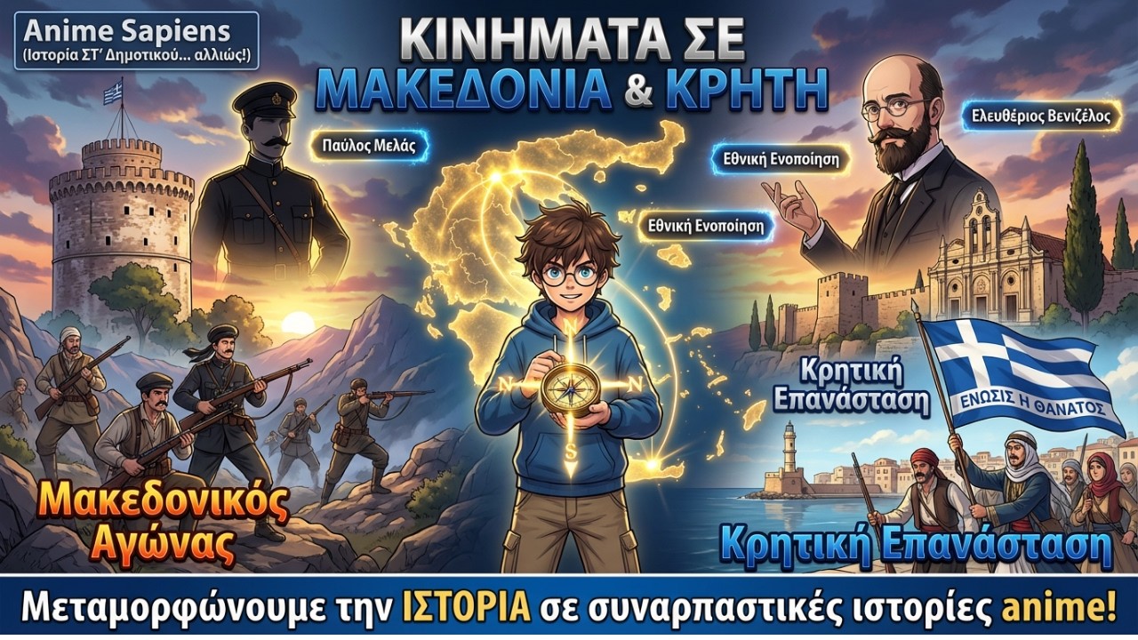 Κινήματα σε Μακεδονία & Κρήτη (Ιστορία ΣΤ' Δημοτικού... αλλιώς!)