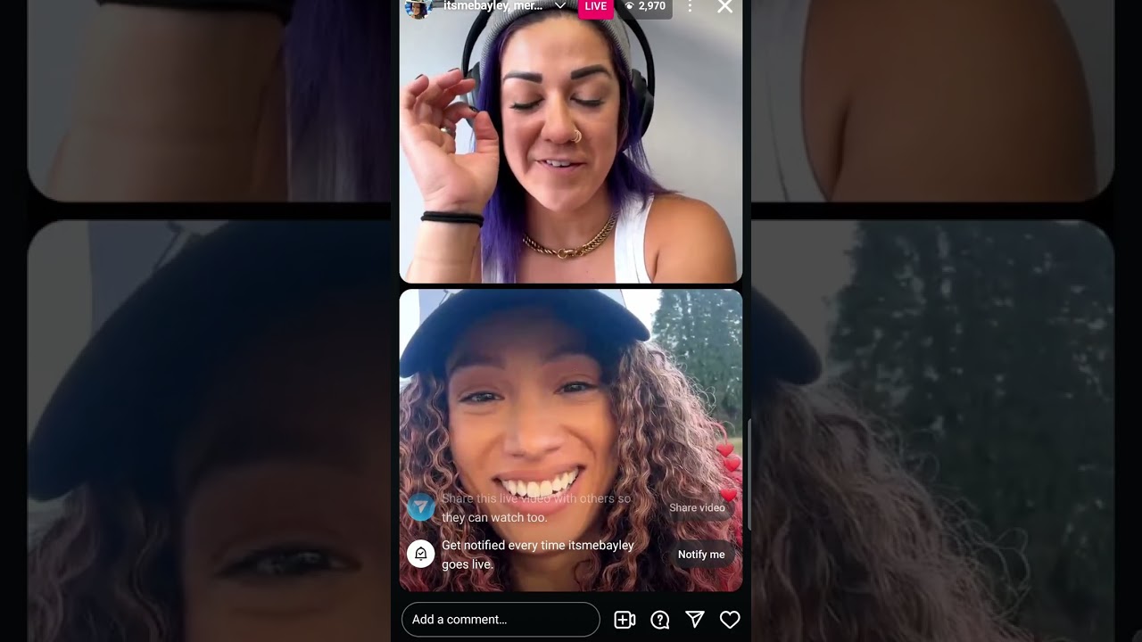 WWE Bayley and Mercedes Mone Live Instagram chat #wwe #aew #wweraw #aewcollision #aewdyanmite