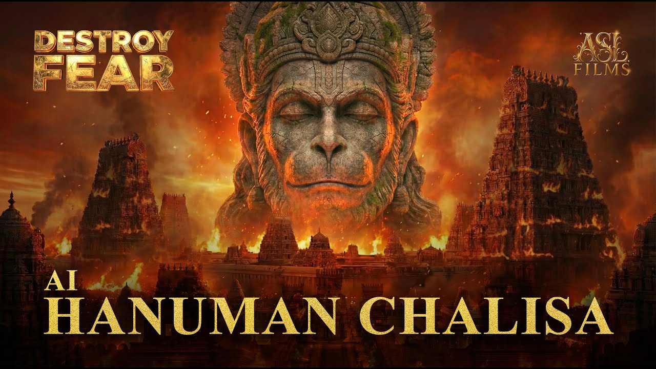 Destroy Negativity: 4 Minutes of Pure Power | AI Hanuman Chalisa [Lanka Dahan Visuals]