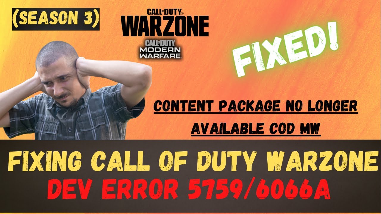 Fixing Call Of Duty Warzone Dev Error 5759/6066 | 2021 Content Package no Longer Available COD MW