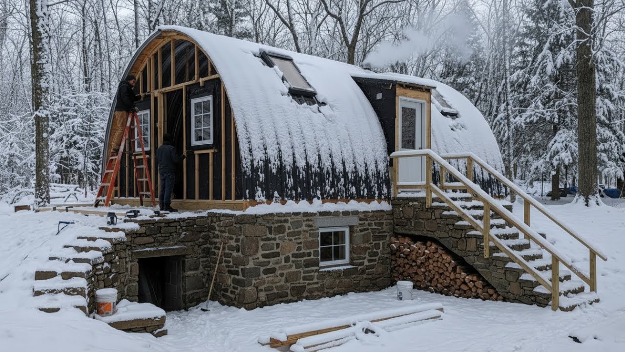 How He Built a Tiny Quonset Home Over a Stone Basement — And Made It 55° Warmer All Winter,