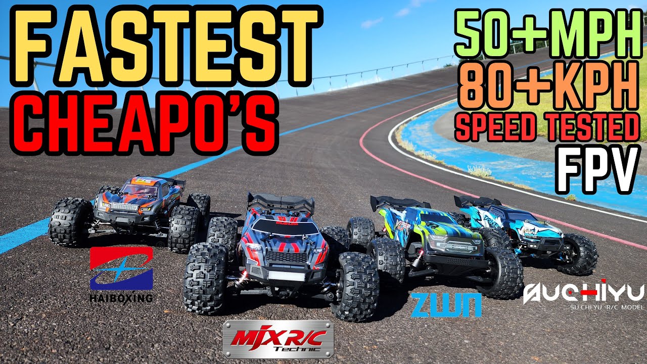 Cheap Brushless RC Trucks Speed Tested at VELODROME - Are they really as fast as they claim???