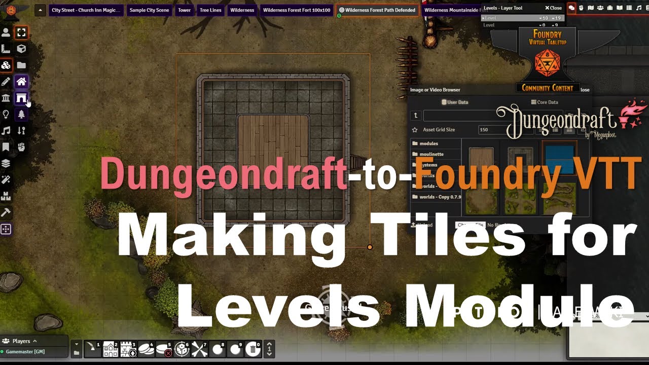 Foundry VTT  and Dungeondraft Quick Tutorial: Creating and exporting tiles for Levels Module