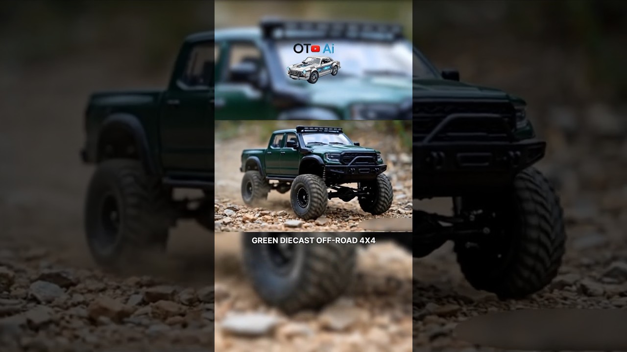 Diecast 4x4 Green Truck Off-Road on Rocky Trail 🚙💨 | Realistic Miniature 
