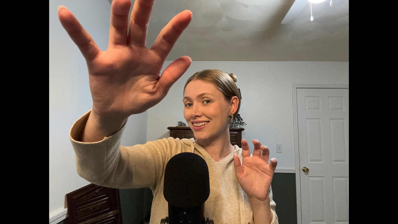 ASMR Hand Movements Up Close & Far Away With Mouth Sounds