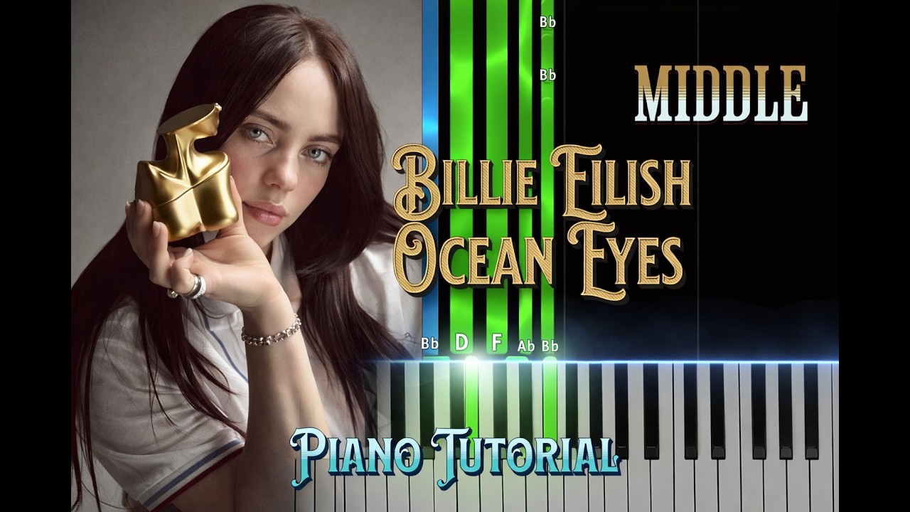 Ocean Eyes  Billie Eilish Middle Piano Tutorial
