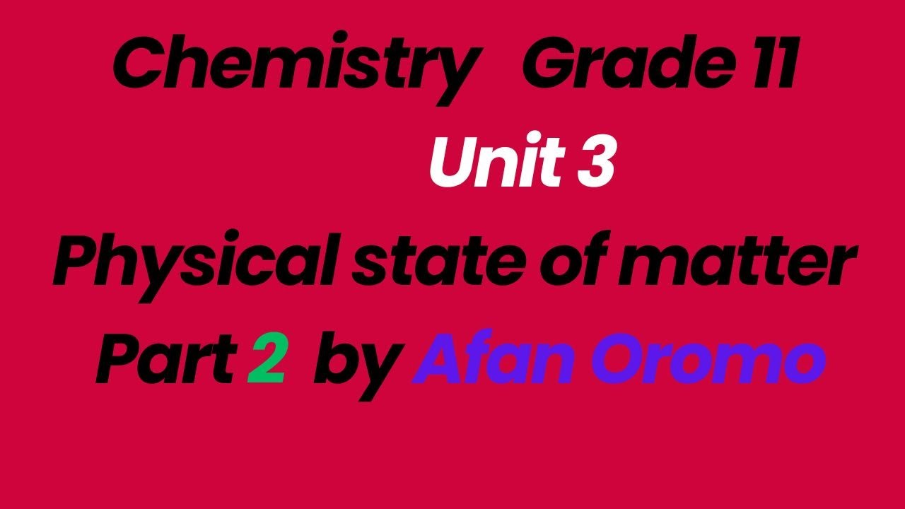 🔴Chemistry Grade 11 Unit 3 Part 2