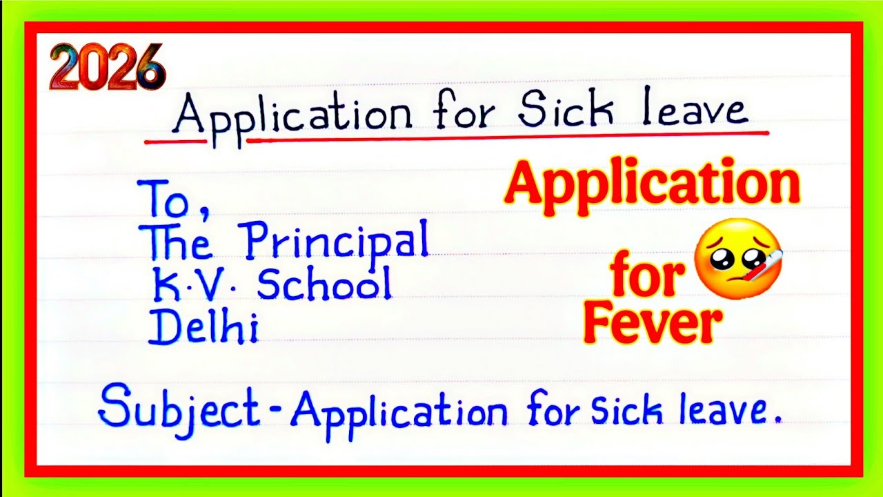 Application For Fever|Application For Sick Leave|Sick Leave Application|school level application