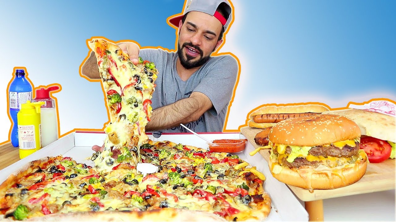 تحدي الوجبات السريعة العملاقة بمعدل ۱٦،۰۰۰ سعرة حرارية - Fast Food Challenge