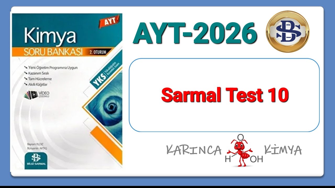 Bilgi Sarmal Yayınları AYT Kimya Soru Bankası Sarmal Test 10