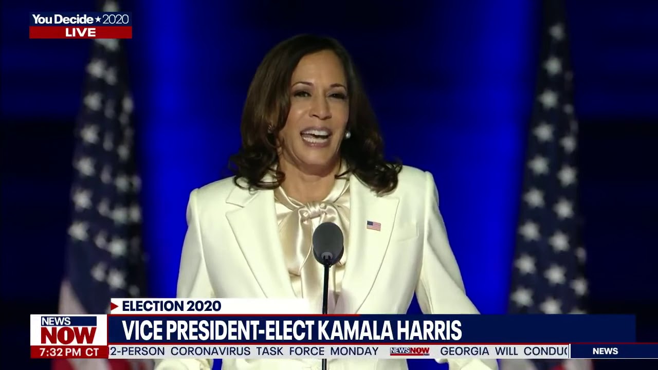 FIRST FEMALE VP-ELECT: Kamala Harris Addresses Nation After Victory