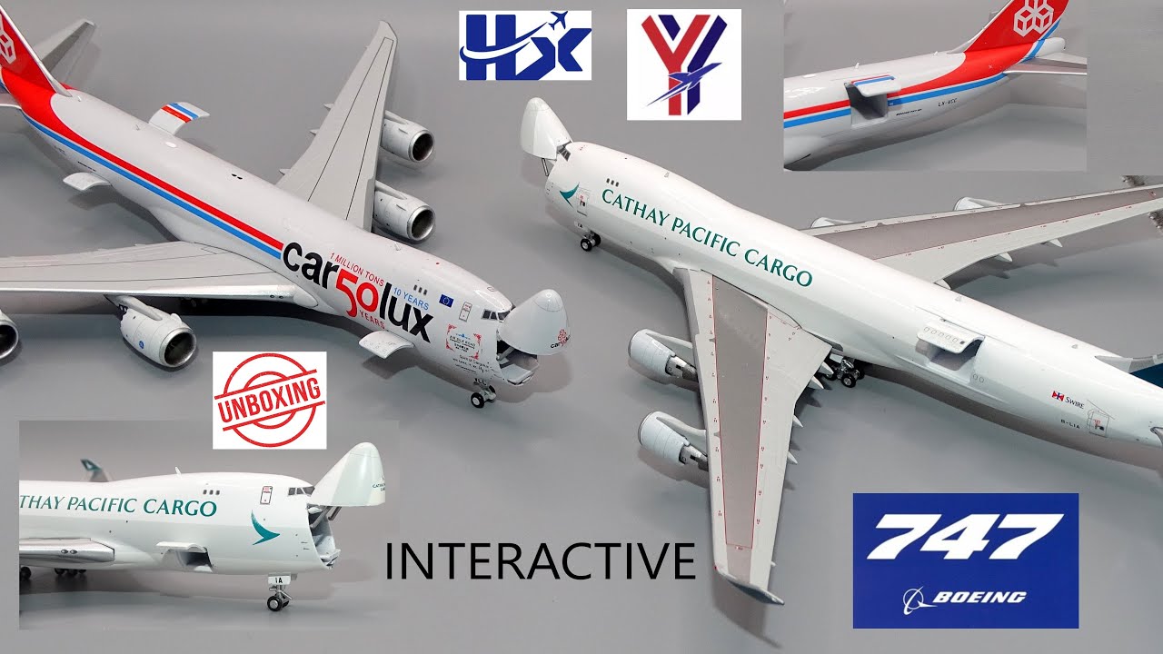 Распаковка 2 интерактивных моделей грузовых самолетов Boeing 747 в масштабе 1:400 от HX Models / ...