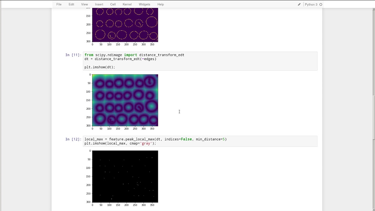 scikit-image: segmentation and regionprops