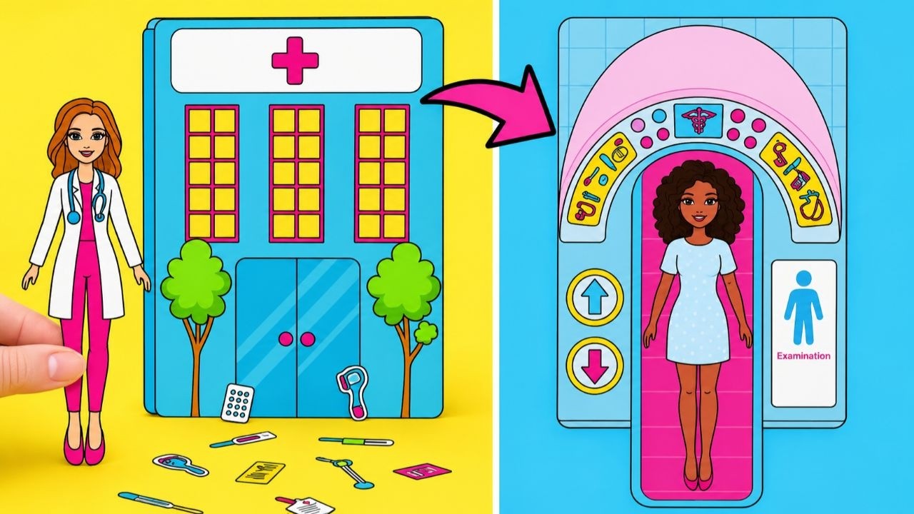 🏥 DIY Paper Hospital Playset & Doctor Kit! 👩‍⚕️🩺 Fun Crafts with Sam & Sue 🎨