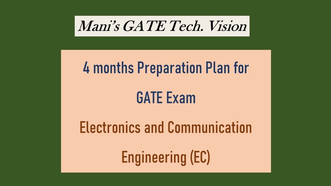 GATE || 4 MONTHS PREPARATION PLAN || EC