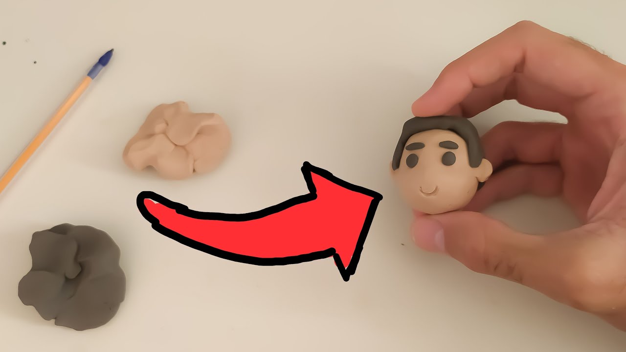 Como Fazer Um Rostinho Com Massinha - Passo a Passo Cabeça de Massa de modelar ou Plastilina - DIY