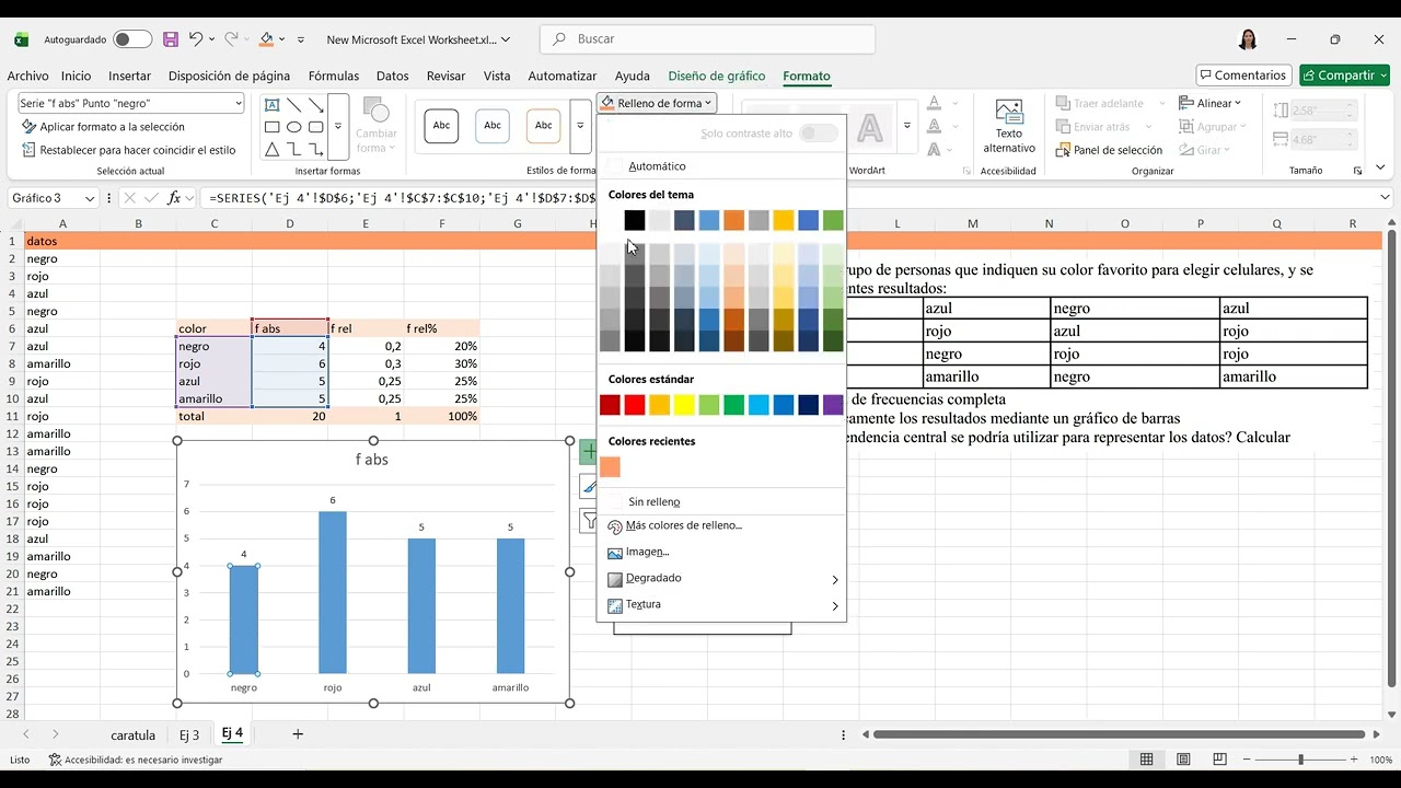 Estadistica Descriptiva en Excel - Ejercitario 1 - Ejercicio 4