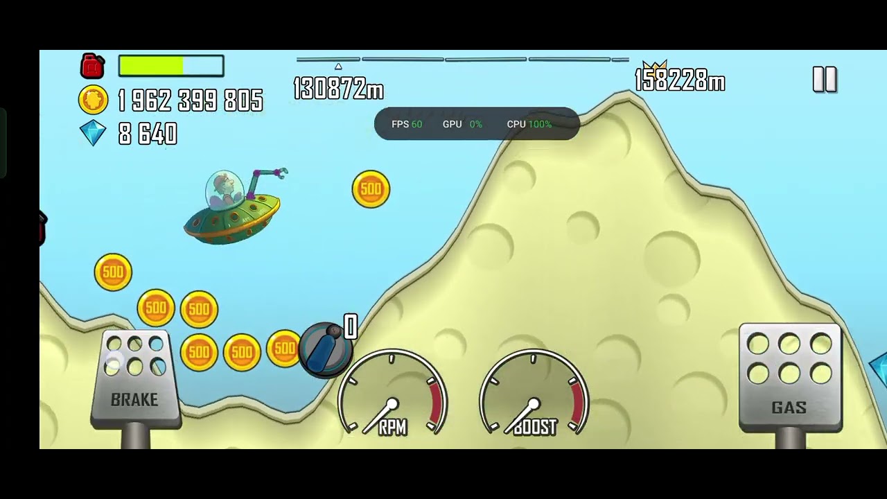 Hill Climb Racing desert with UFO full run part 3 new car and stage wr 
