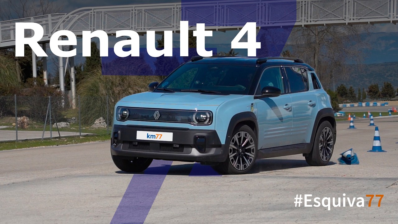 Renault 4 E-Tech - Maniobra de esquiva y eslalon | km77.com
