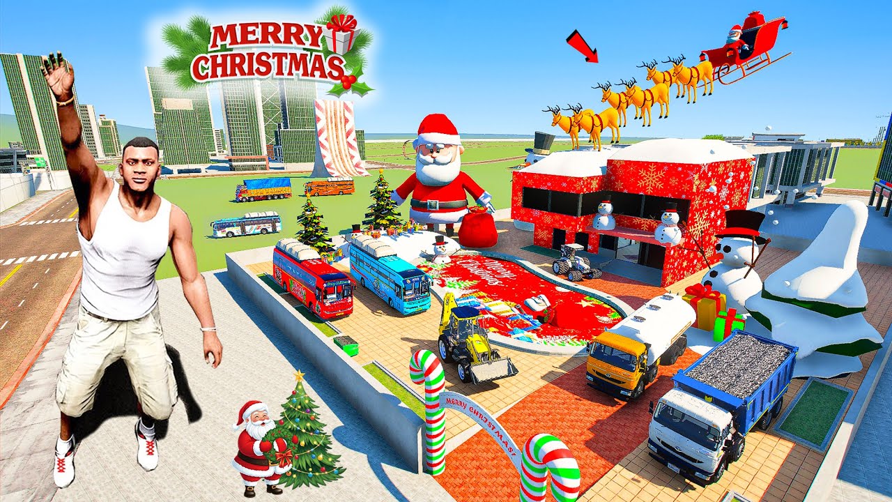 Franklin and Shinchan Celebrate Christmas with Santa Claus in Indian Bike Driving 3D
