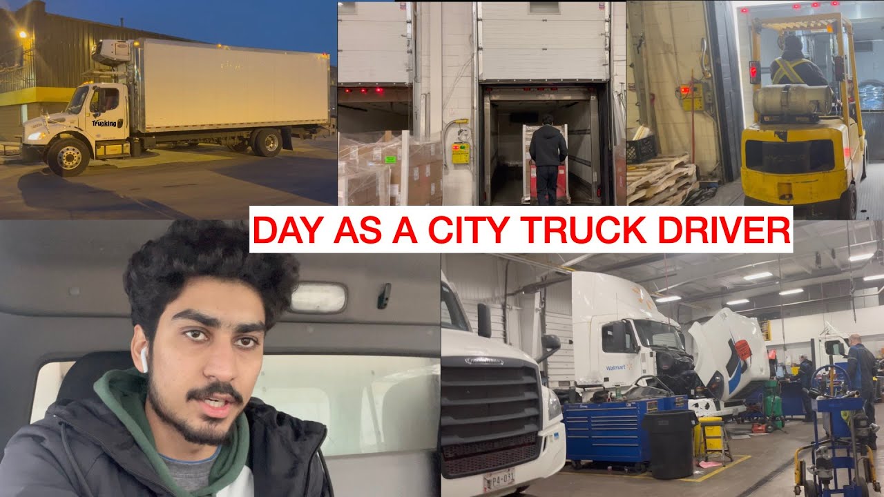 My Day as City Truck Driver in Canada |how much I can earn in a day | straight Truck vlog