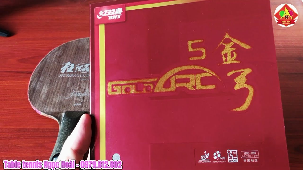 Review mặt vợt bóng bàn DHS Goldarc 5 siêu xoáy và siêu bền giá mềm nhất.