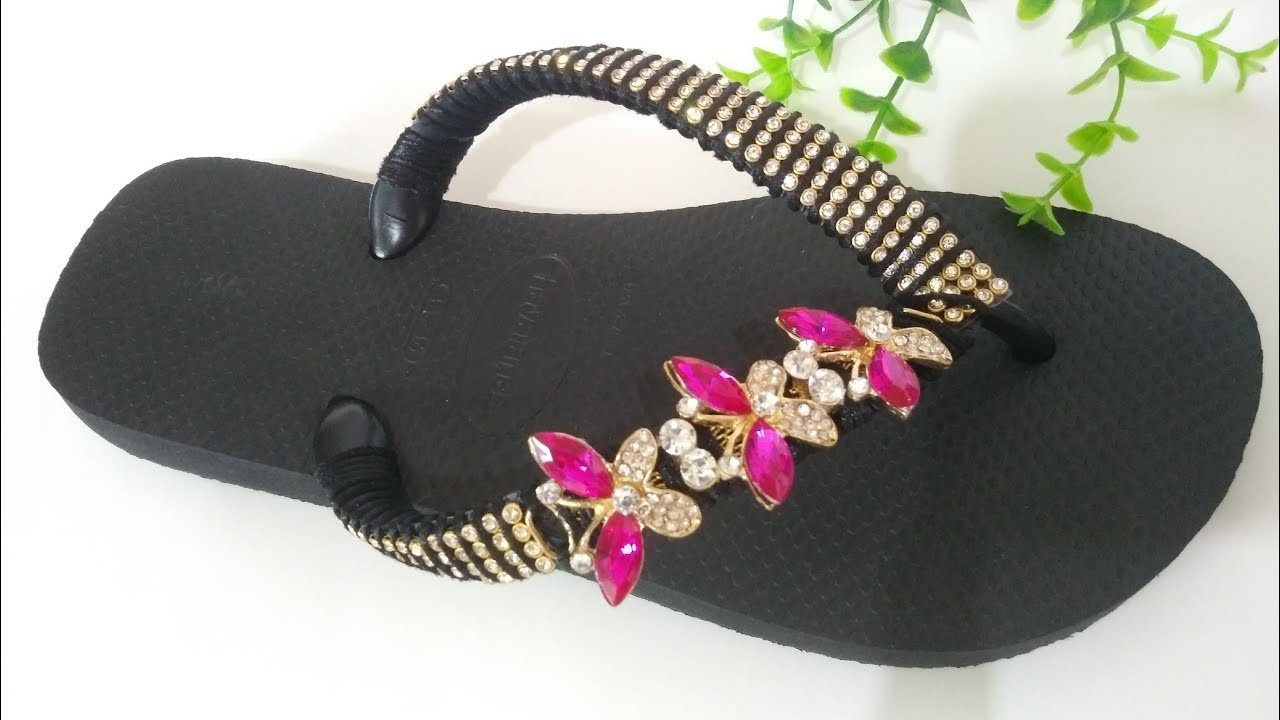 Ideias  de chinelo decorado com cabedal lateral