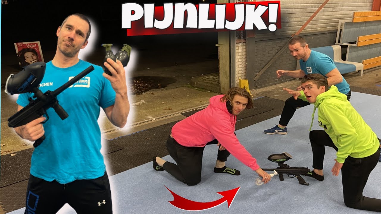 PIJNLIJKE FLESJE DRAAIEN! *PAINTBALL CHALLENGE*  Jochen vlog