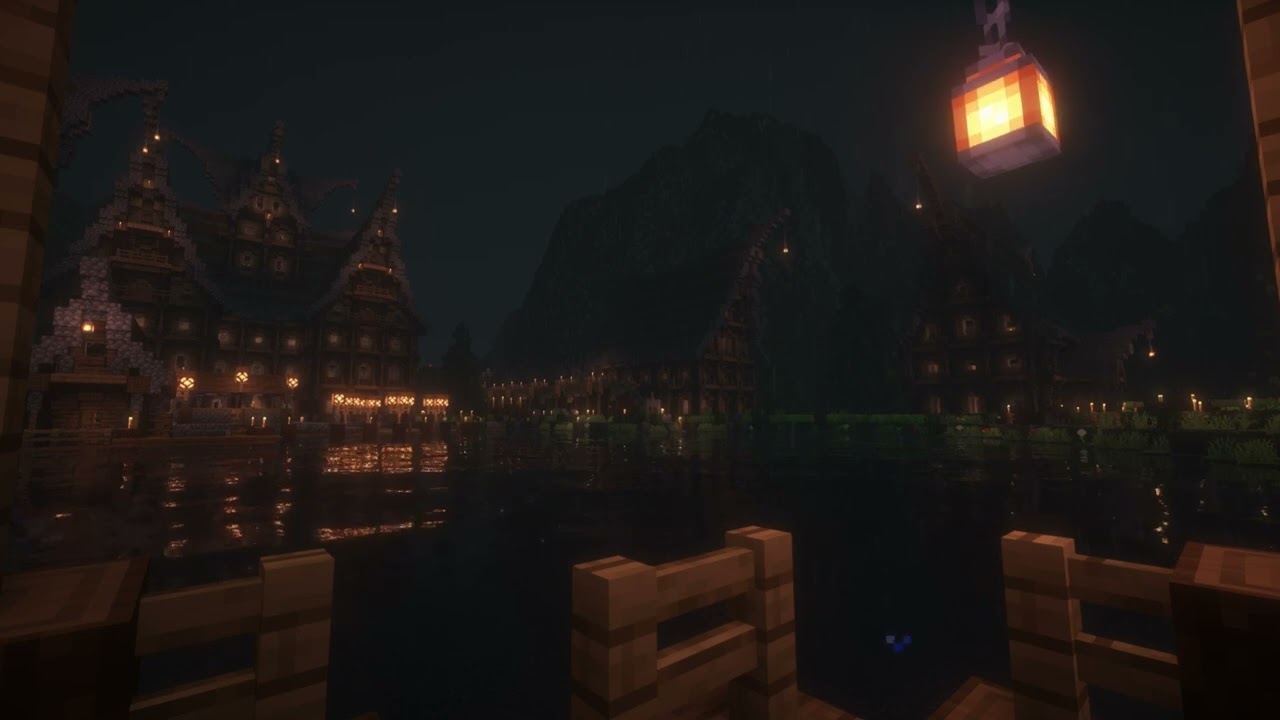 gentle rain + slightly slowed minecraft music