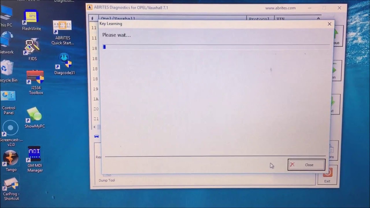 Abrites GM key programing