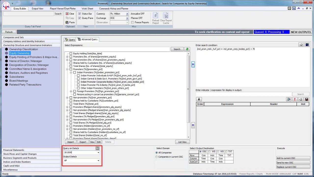 ProwessIQ Demo : Equity ownership advanced query