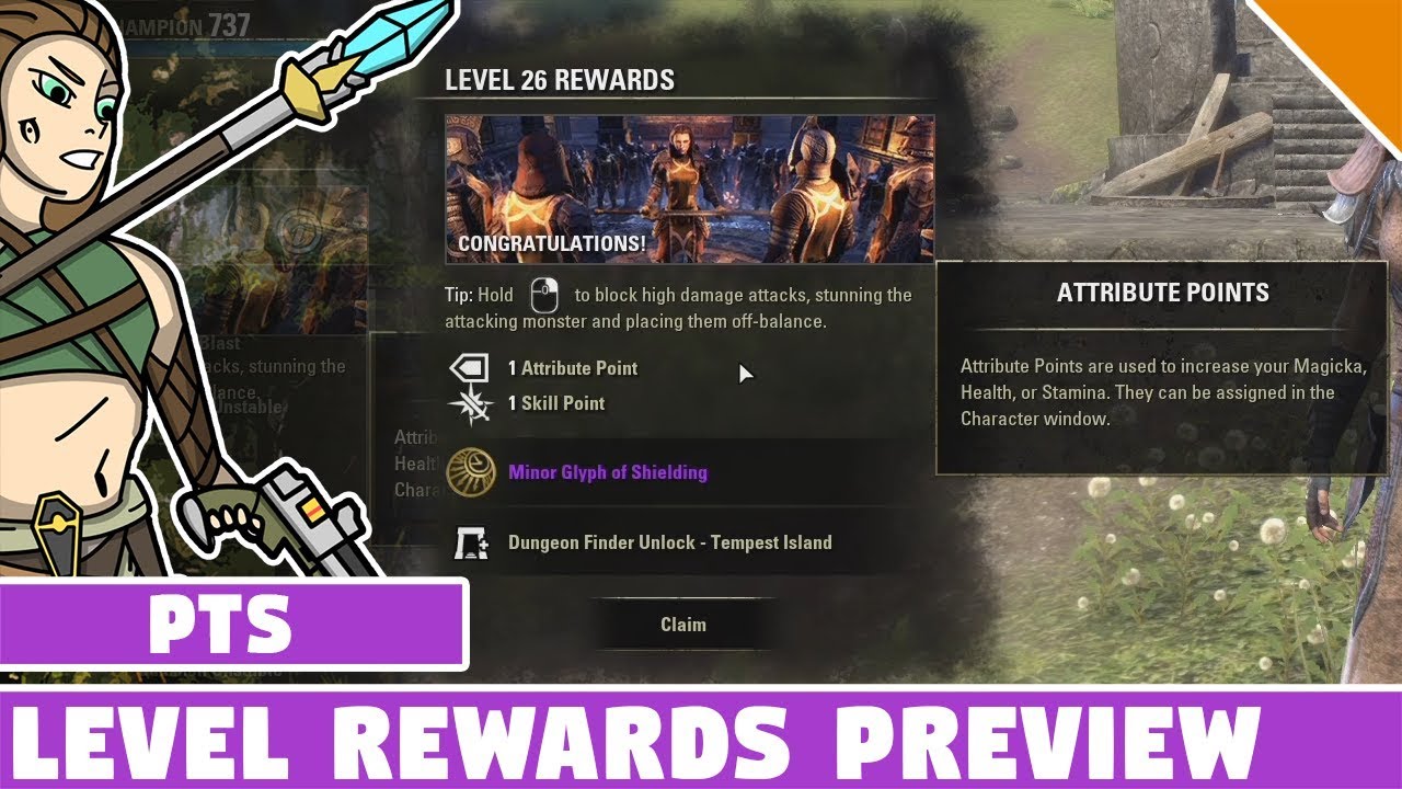 Level Up Reward System ESO PTS Update 17 (Dragon Bones) & Skill Advisor (Test Server)