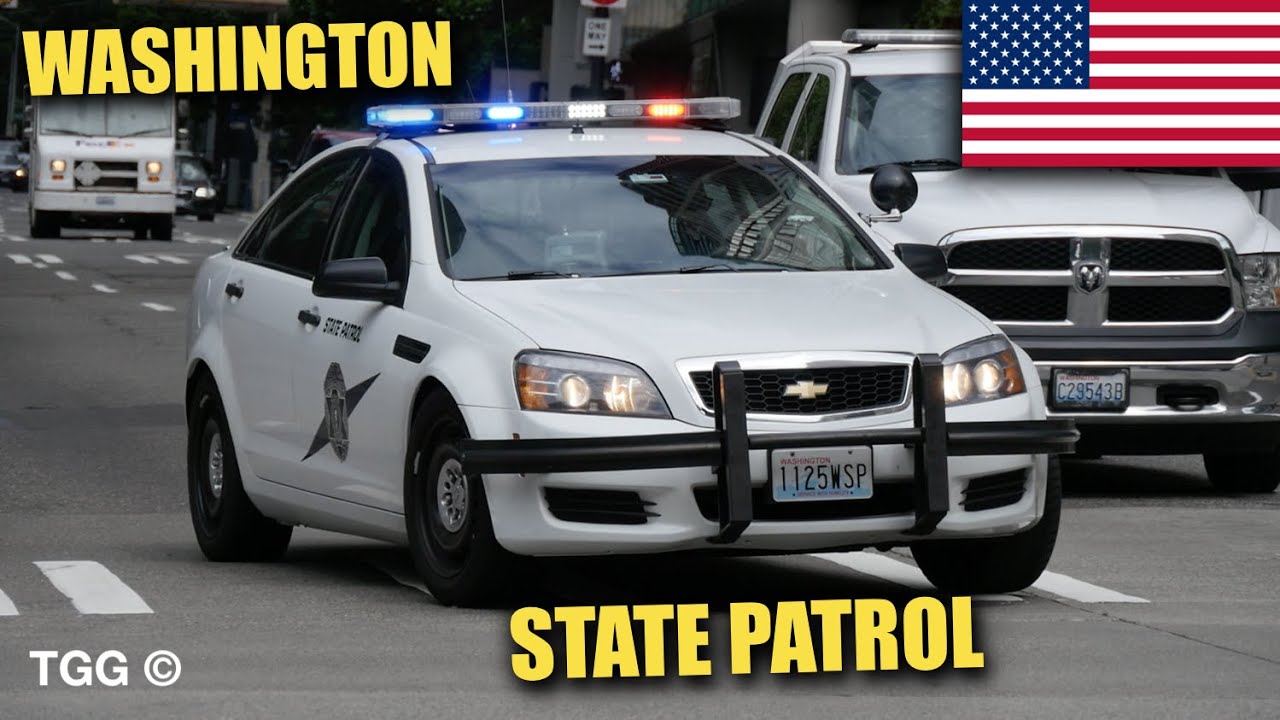 Washington State Patrol Chevy Caprice Responding Siren & Lights [Seattle]