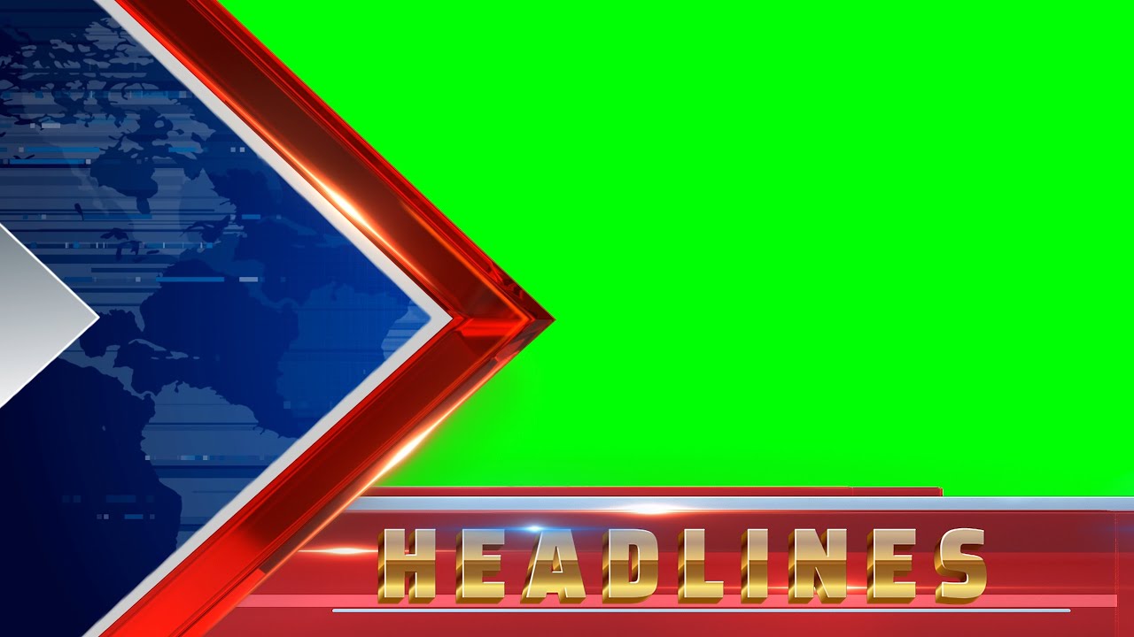 Professional Headlines with (TEXT) Globe Triangle Green Screen Template | FREE TO USE | iforEdits