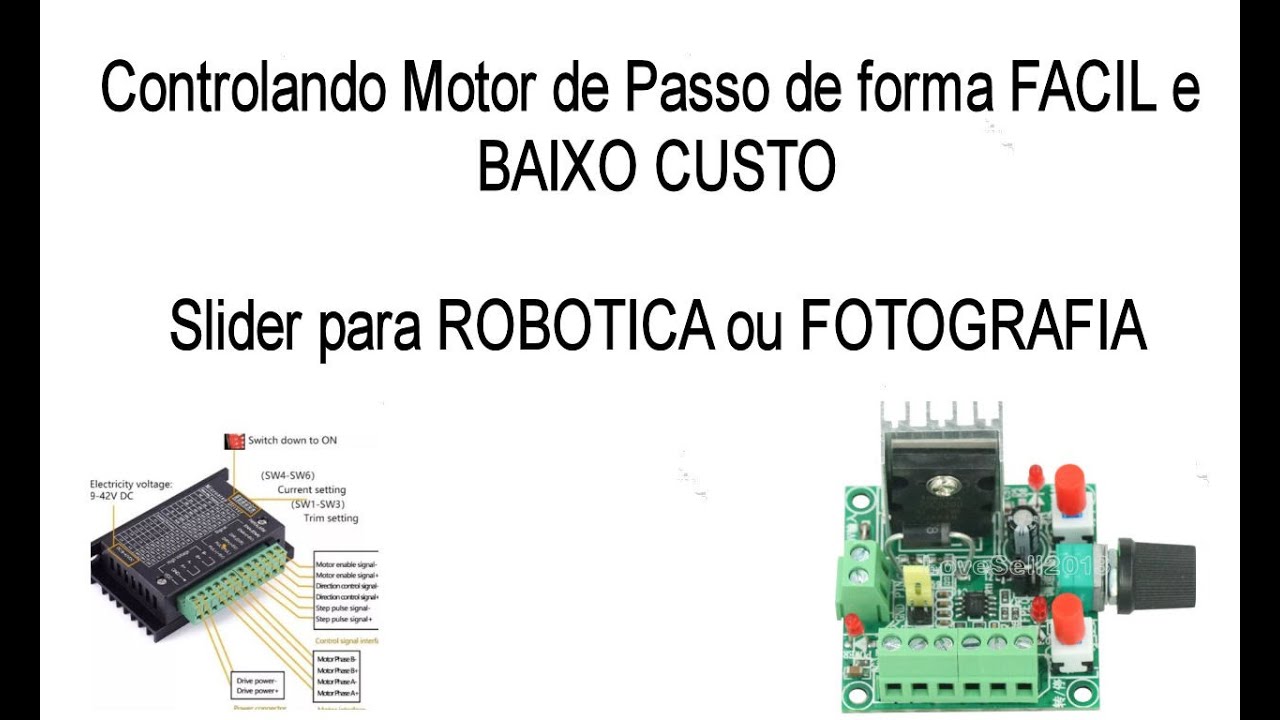 Controle de motor de passo para Slider de Fotografica e Robotica