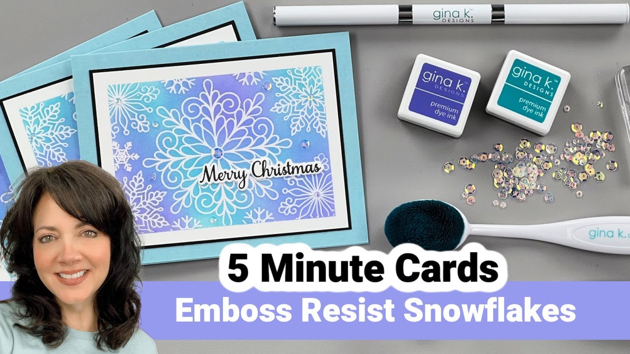 Emboss Resist Snowflakes - 5 Minute Cards
