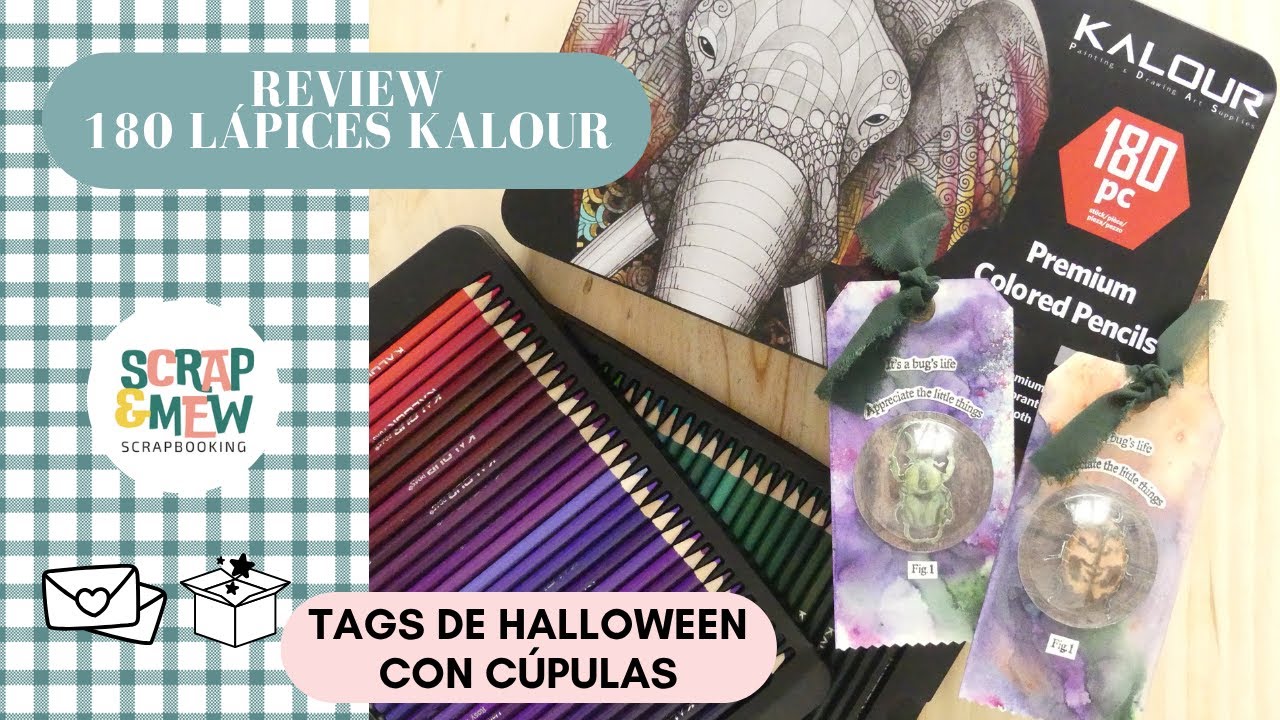 NUEVOS LÁPICES KALOUR + TUTORIAL TAGS DE HALLOWEEN: BICHOS EN CÚPULAS