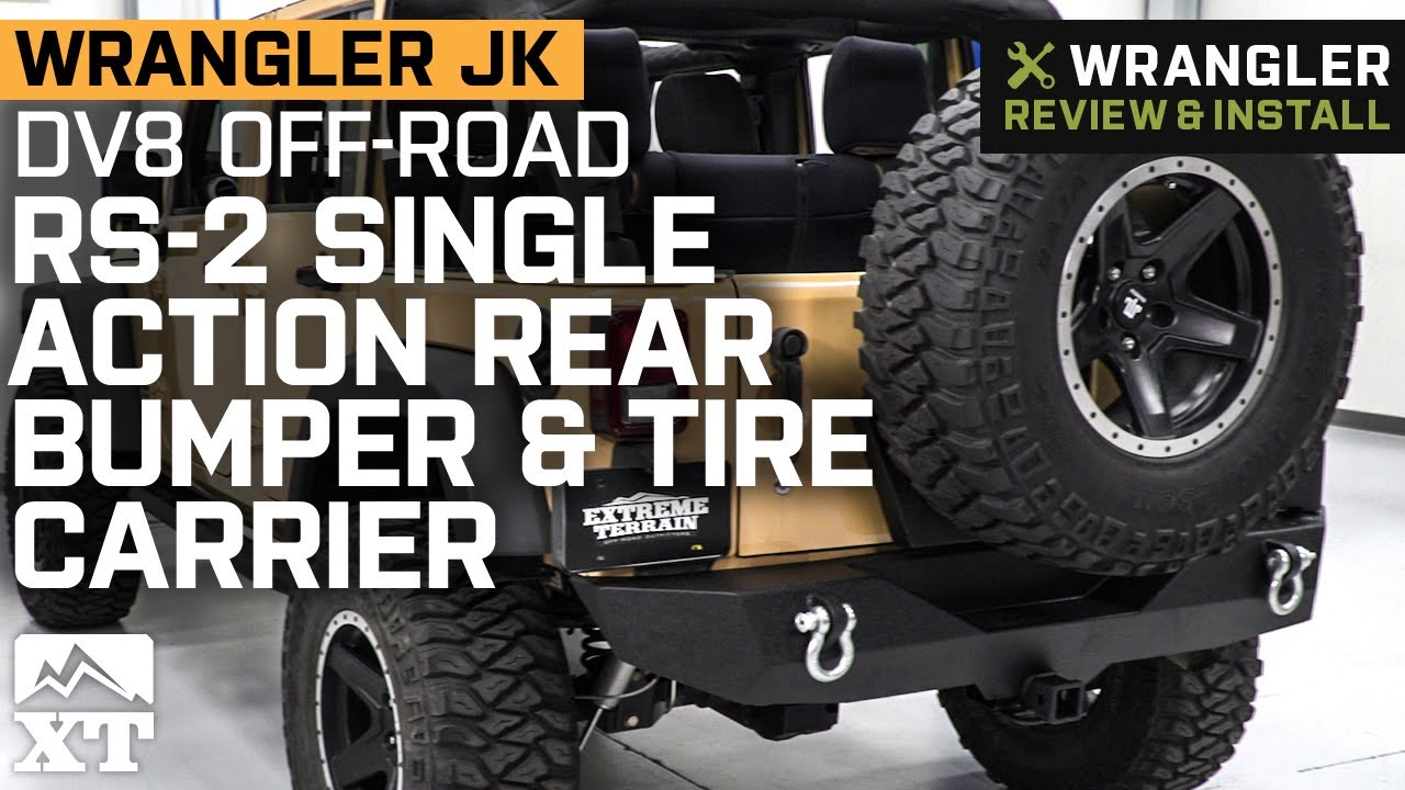 Jeep Wrangler JK DV8 Off-Road RS-2 Single Action Rear Bumper & Tire Carrier Review & Install