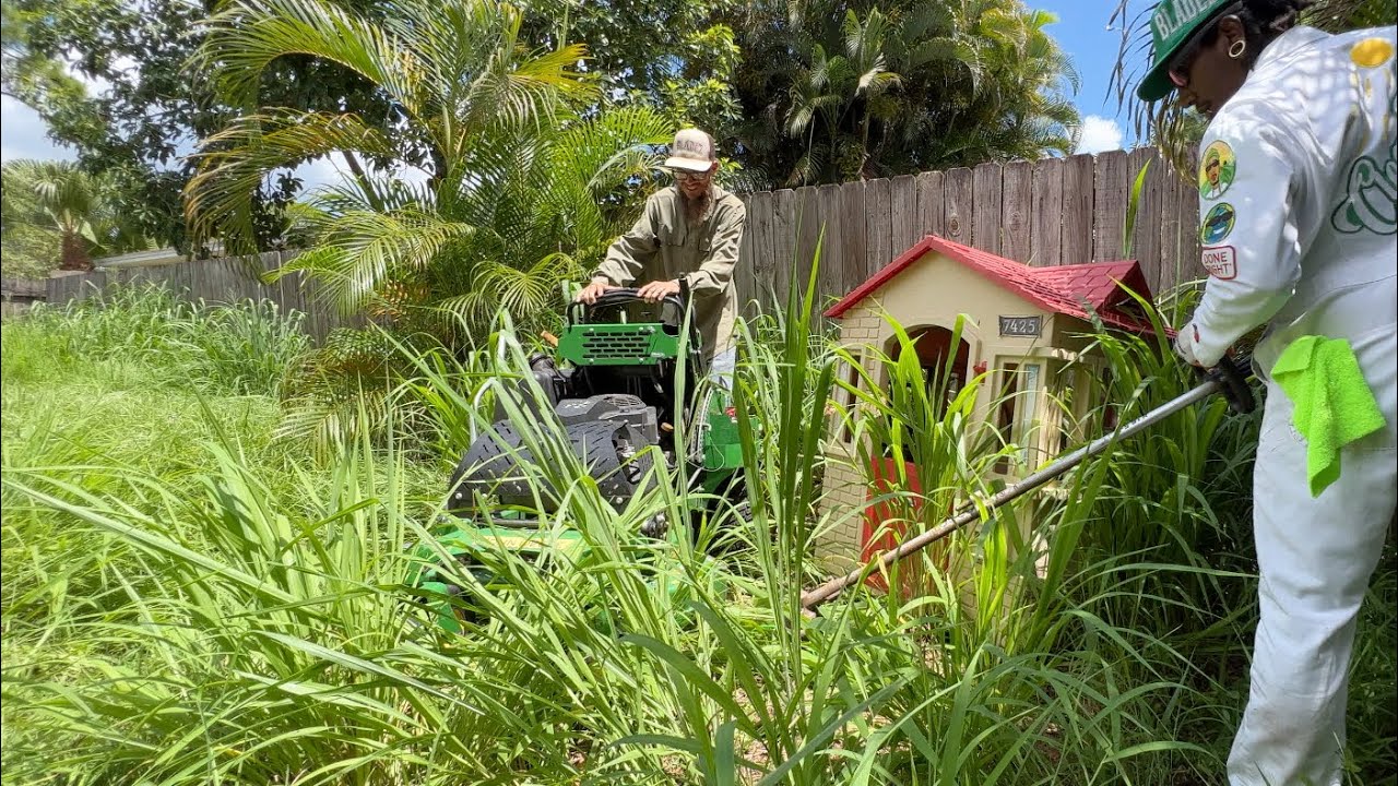 I KNOCKED on this RANDOM Homeowners door and ATTACKED this OVERGROWN yard Transformation FOR FREE!!
