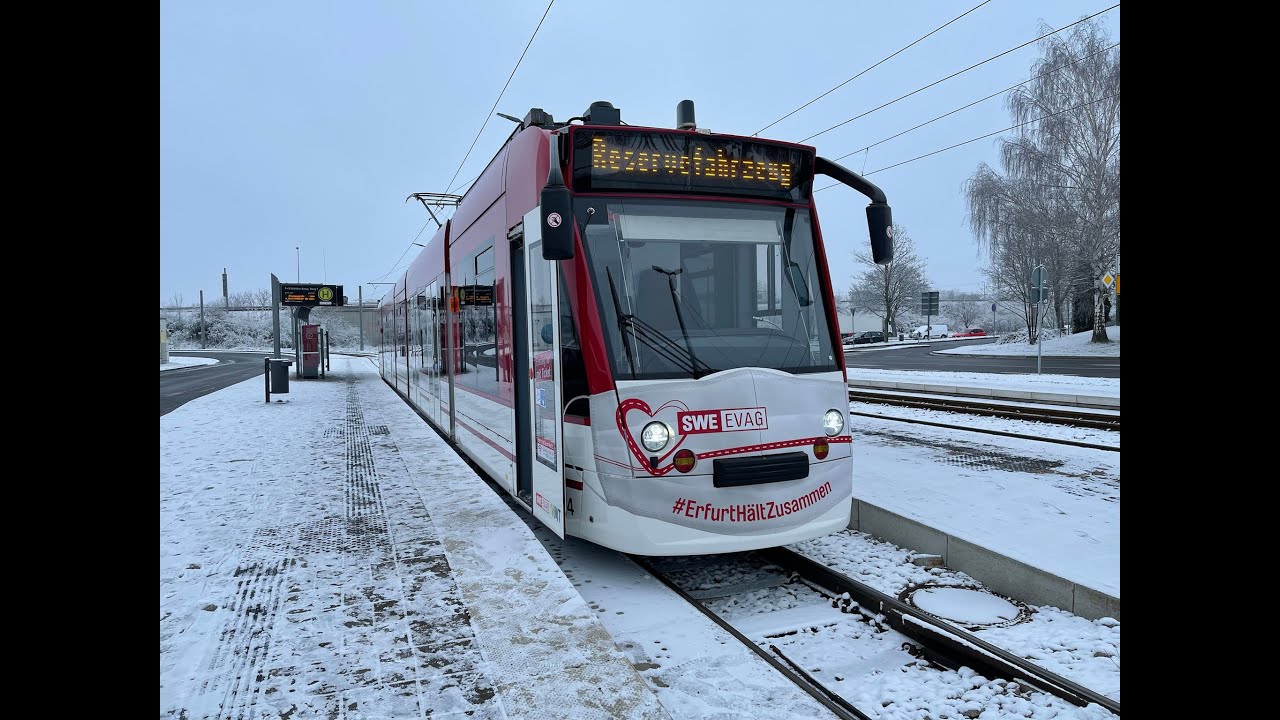 Combino Basic Erfurt (EVAG 624) mitfahrt von Klinikum bis Europaplatz (ausrücker)