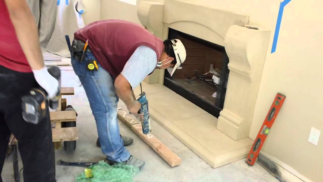 How to Install a Cast Stone Fireplace Mantels over a Prefab Firebox by Mantel Depot