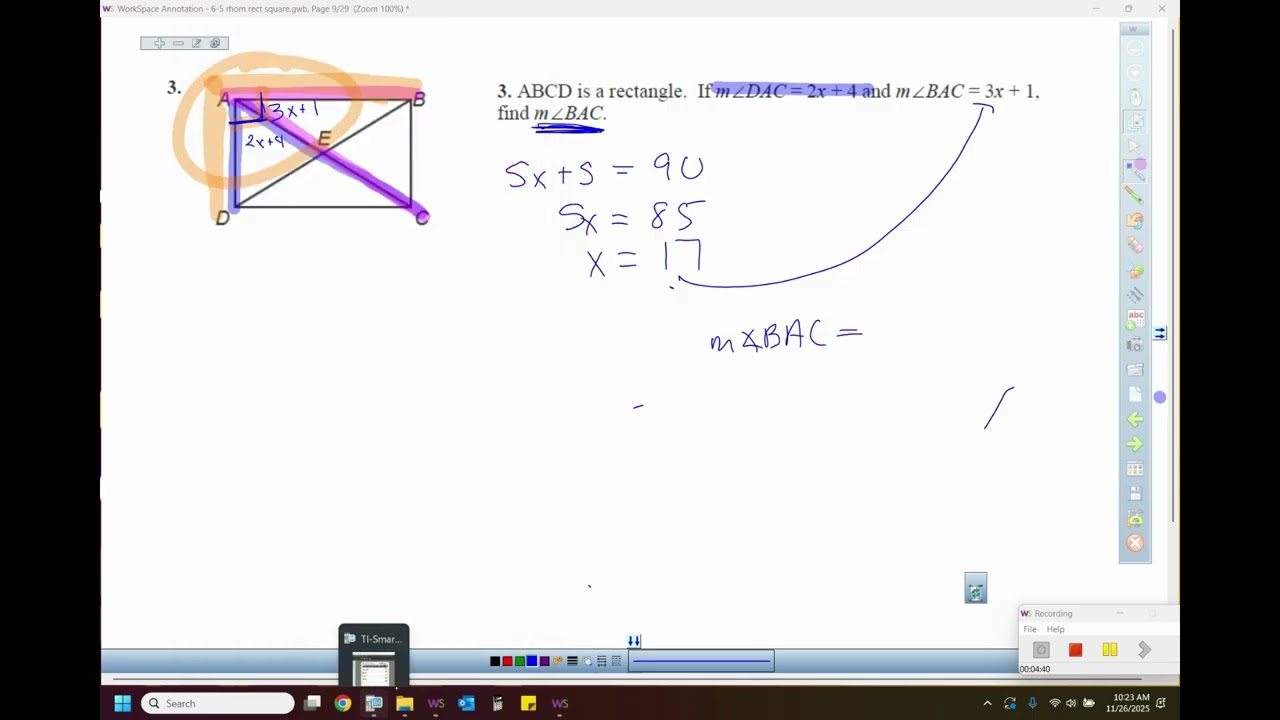 VIDEO 6-5: Properties of rectangle, rhombus, square
