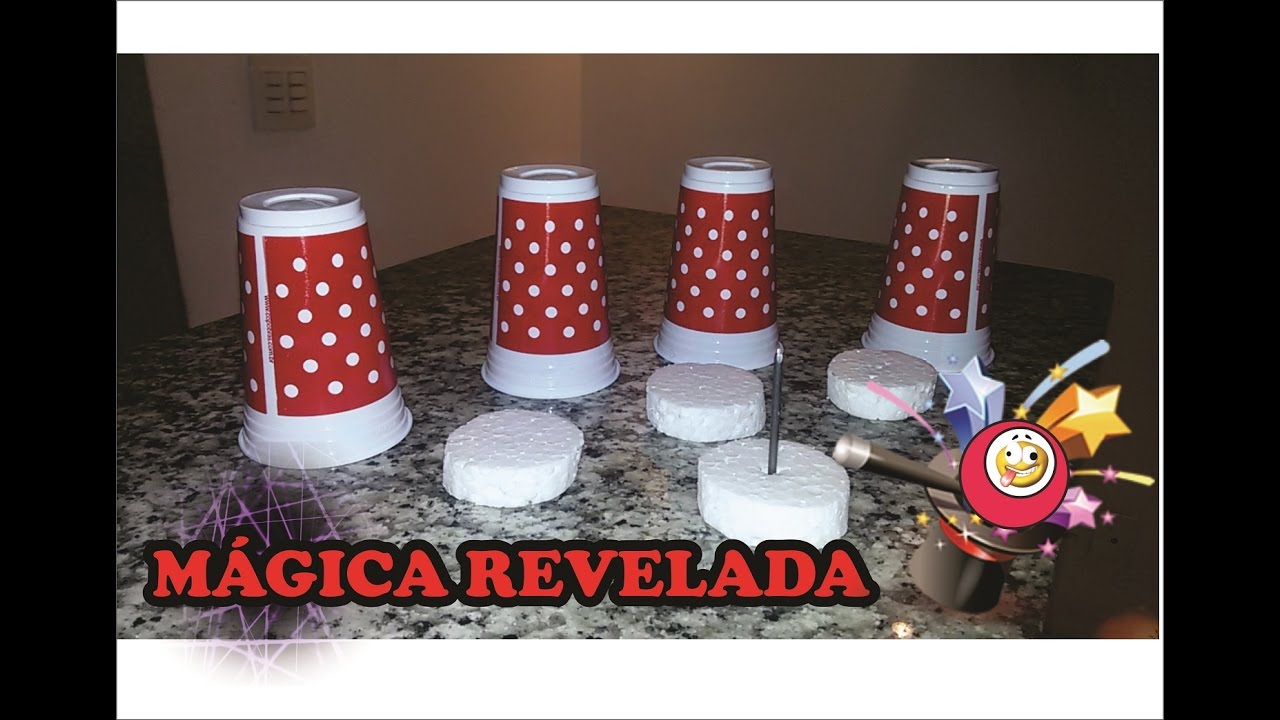 Magica revelada copos e prego m&aacute;gica perigosa - Oh Trem Doido S&ocirc;