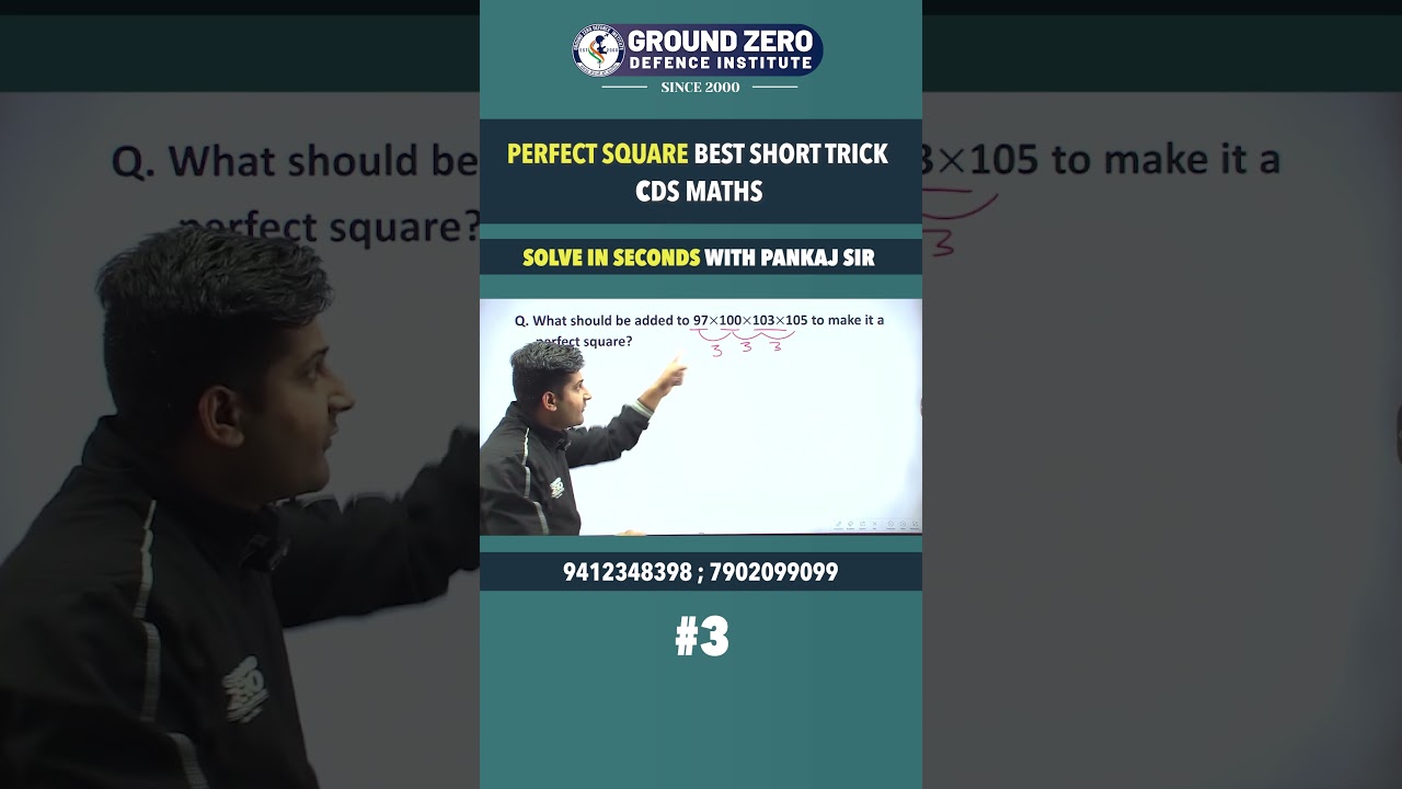 Perfect square-Best short Tricks for CDS Maths 2024 Paper By Pankaj Sir Part -3 