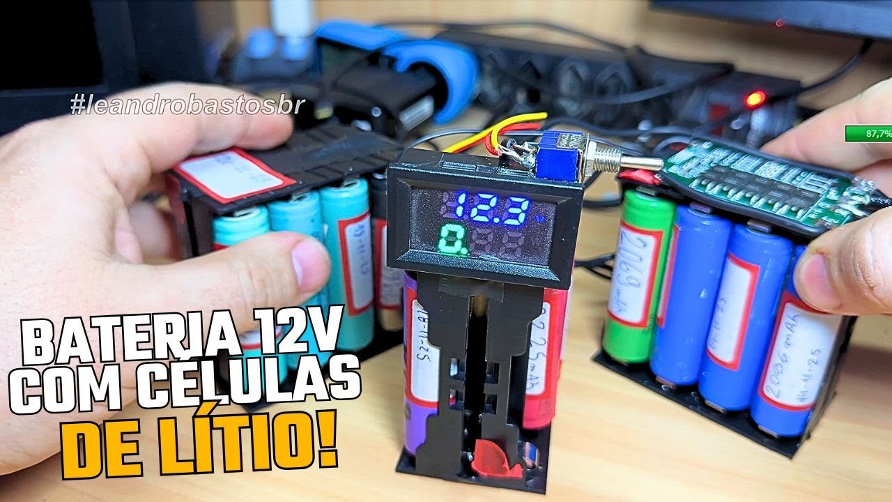 Montei um Bateria de 12V com Células de Lítio 18650!