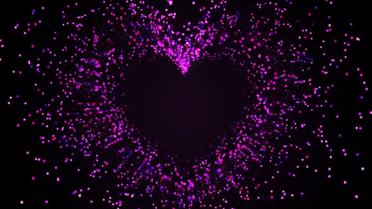 2 Hours Screen Glamour Purple Pink Particles Shape Heart Background Saint Valentine's Day 🩷💜