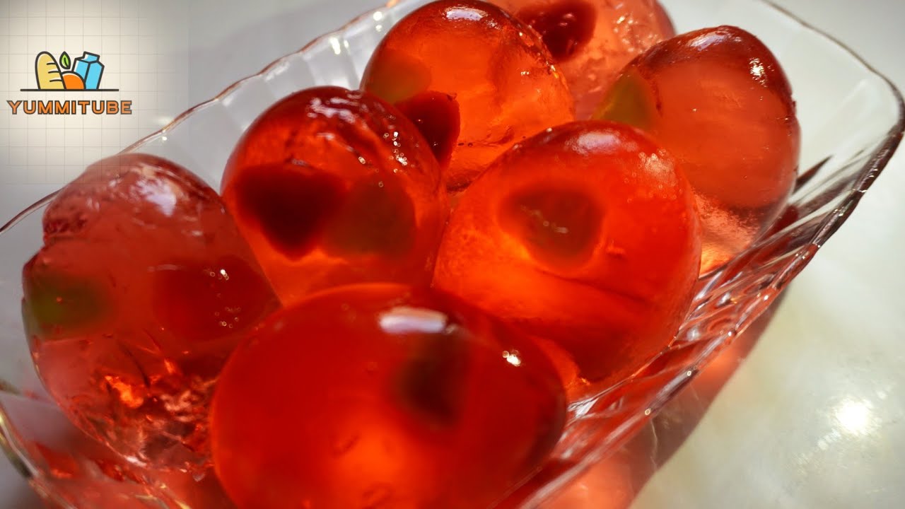 "Fancy Dessert for Kids: Egg Jelly with a Gummy Chick in the Middle"